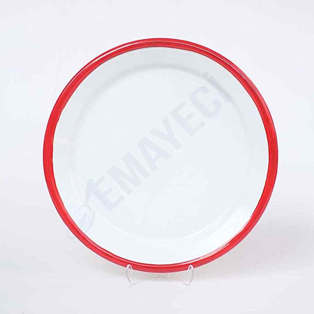 Emaye Servis Tabağı 25 cm Kırmızı