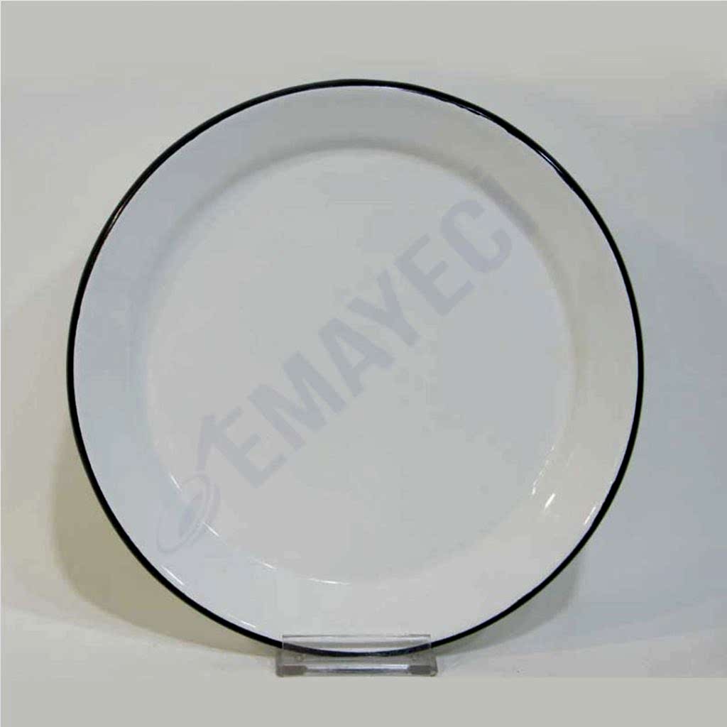 Emaye Servis Tabağı 25 cm Siyah
