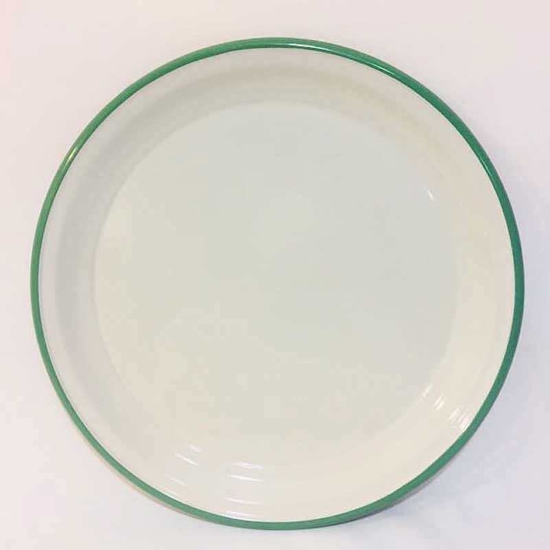 Emaye Sini 40 cm Yeşil Çizgili