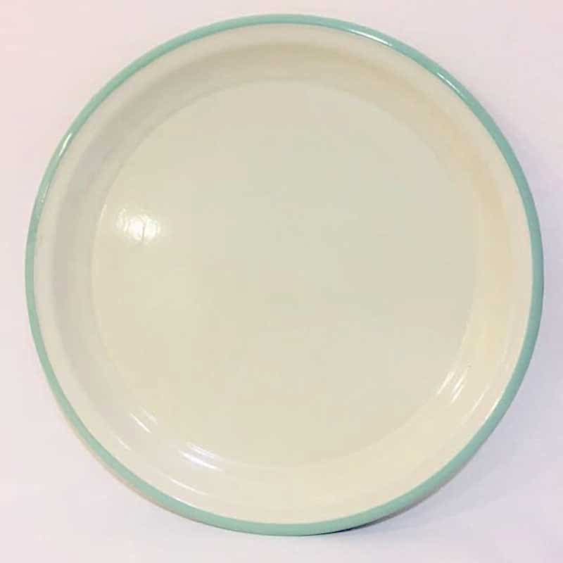 Emaye Sini Tepsi 45 cm Yeşil Çizgili