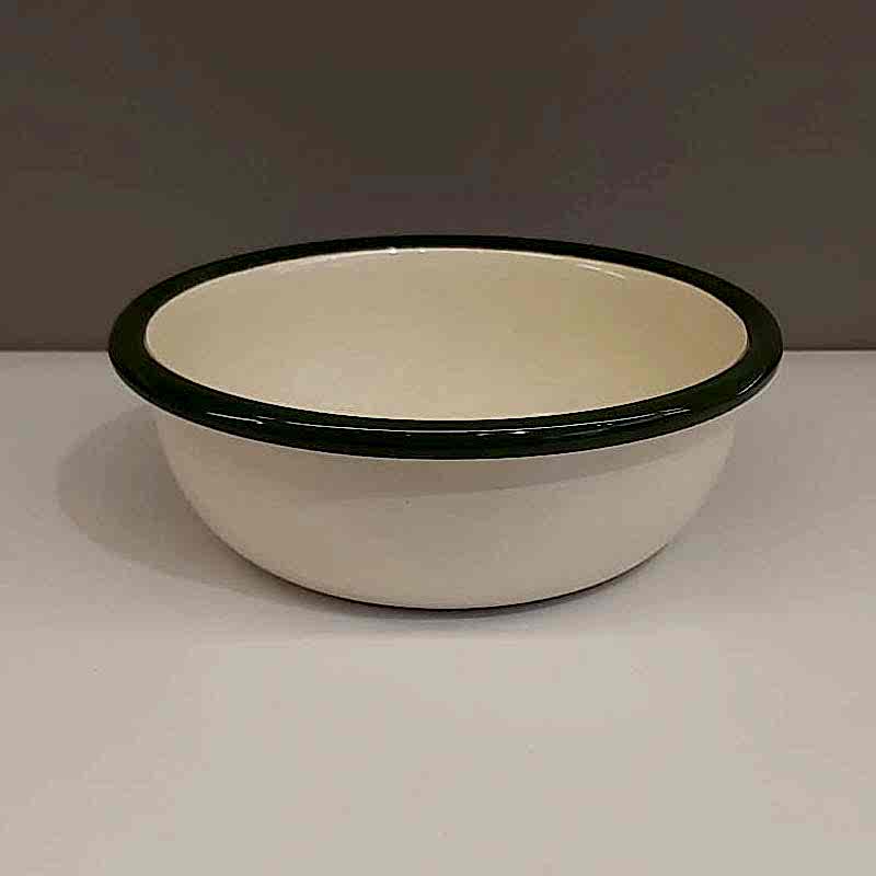 Emaye Kase 12 cm Krem Yeşil
