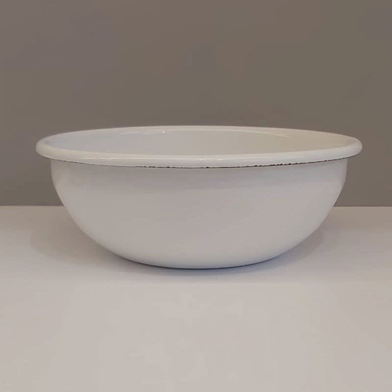Emaye Kase 16 cm Beyaz