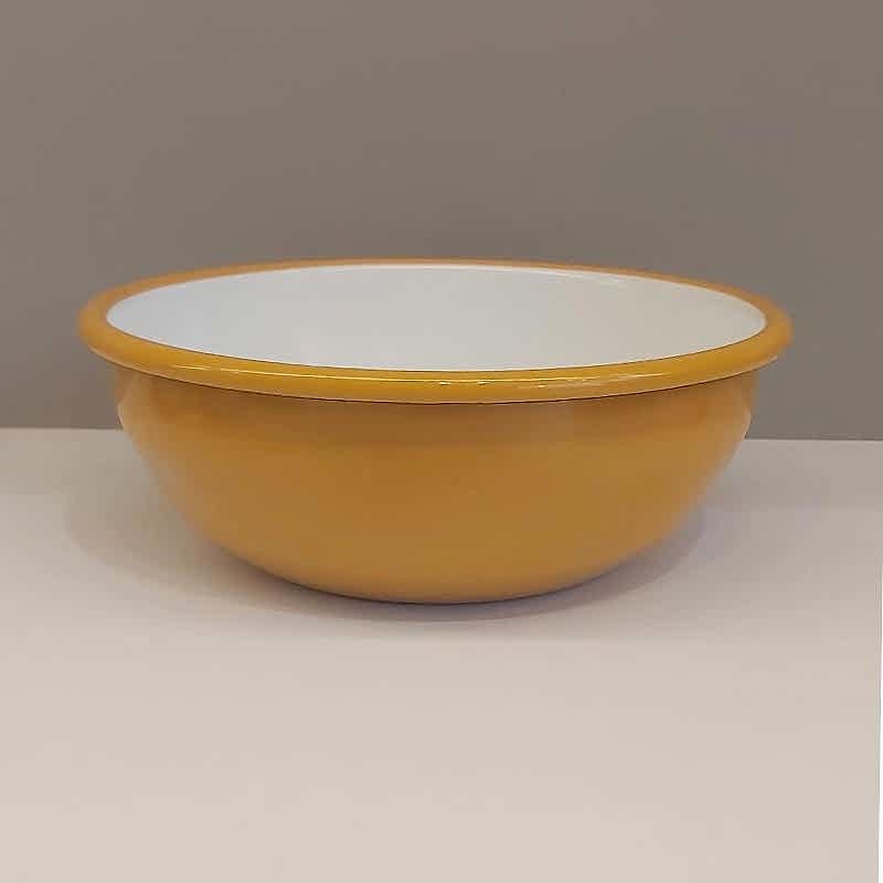 Emaye Kase 16 cm Sarı