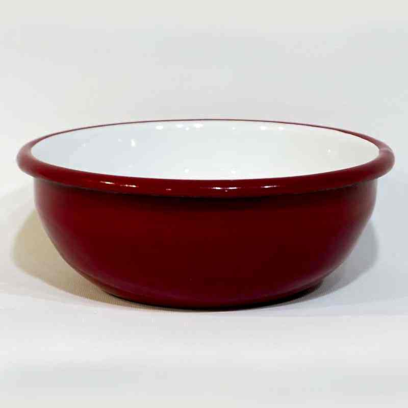 Emaye Kase 16 cm Kırmızı