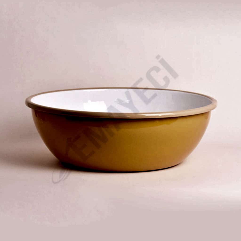 Emaye Kase 32 cm Oksit Sarı