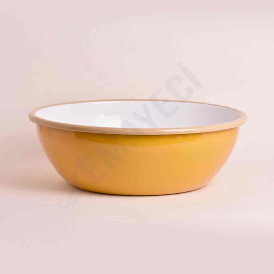 Emaye Kase 32 cm Oksit Sarı