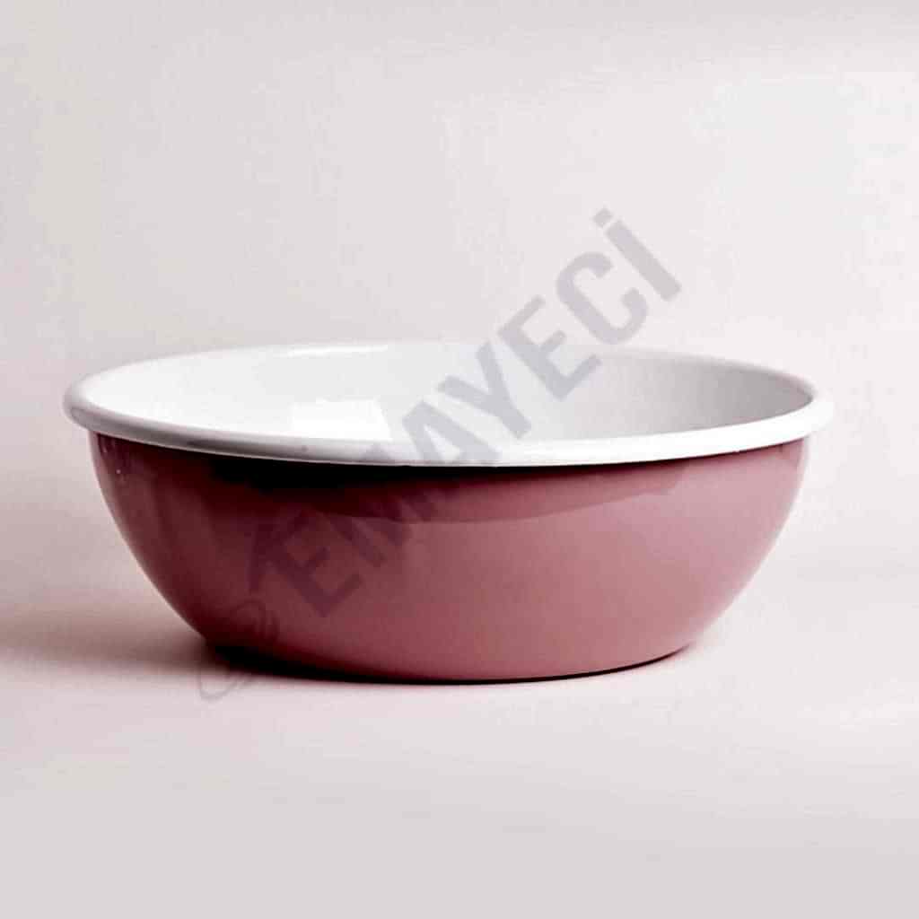 Emaye Kase 32 cm Pembe