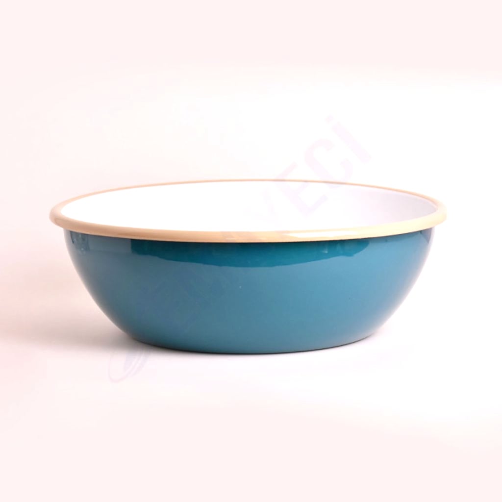 Emaye Kase 32 cm Petrol Yeşili