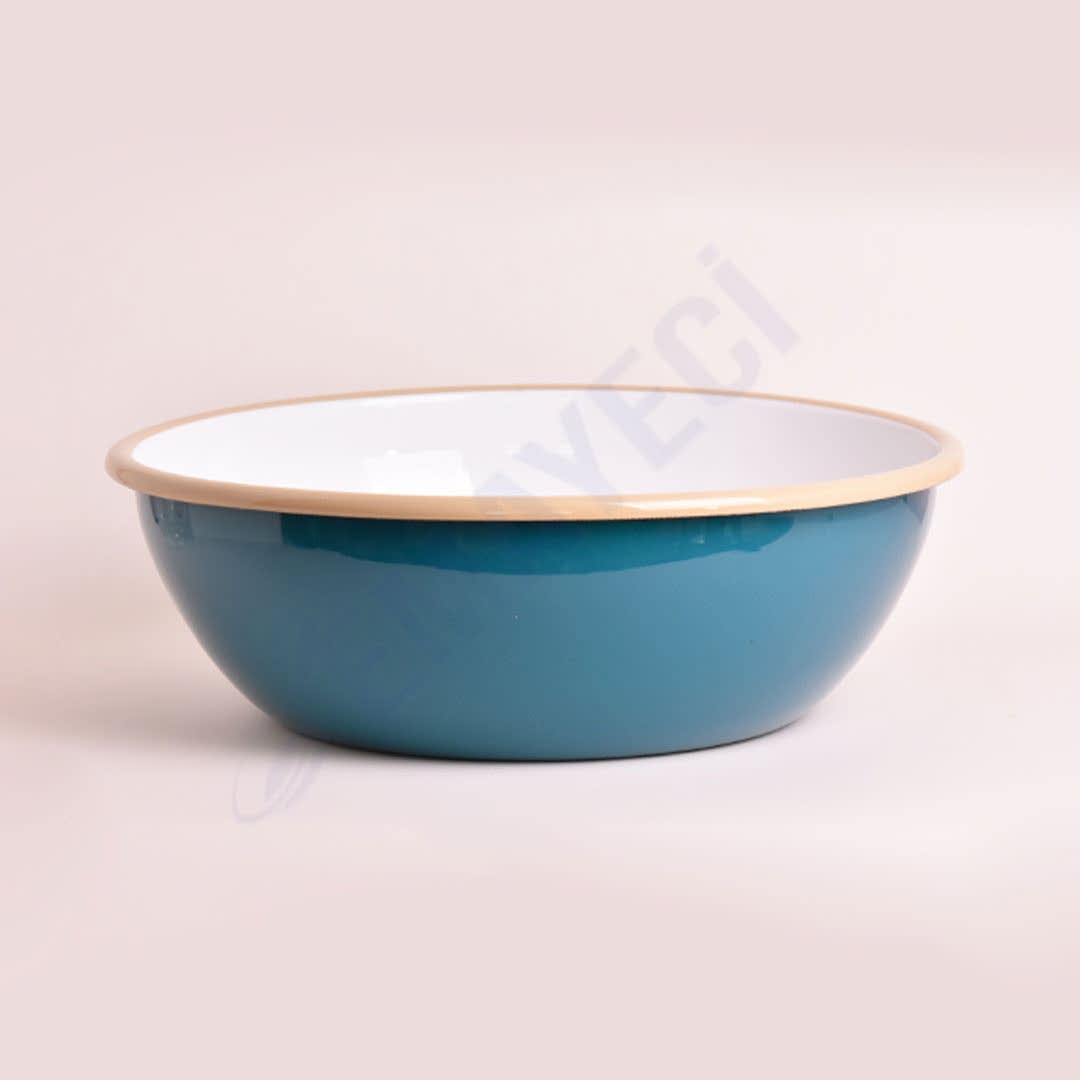 Emaye Kase 32 cm Petrol Yeşili