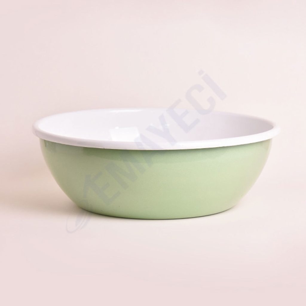 Emaye Kase 32 cm Yeşil