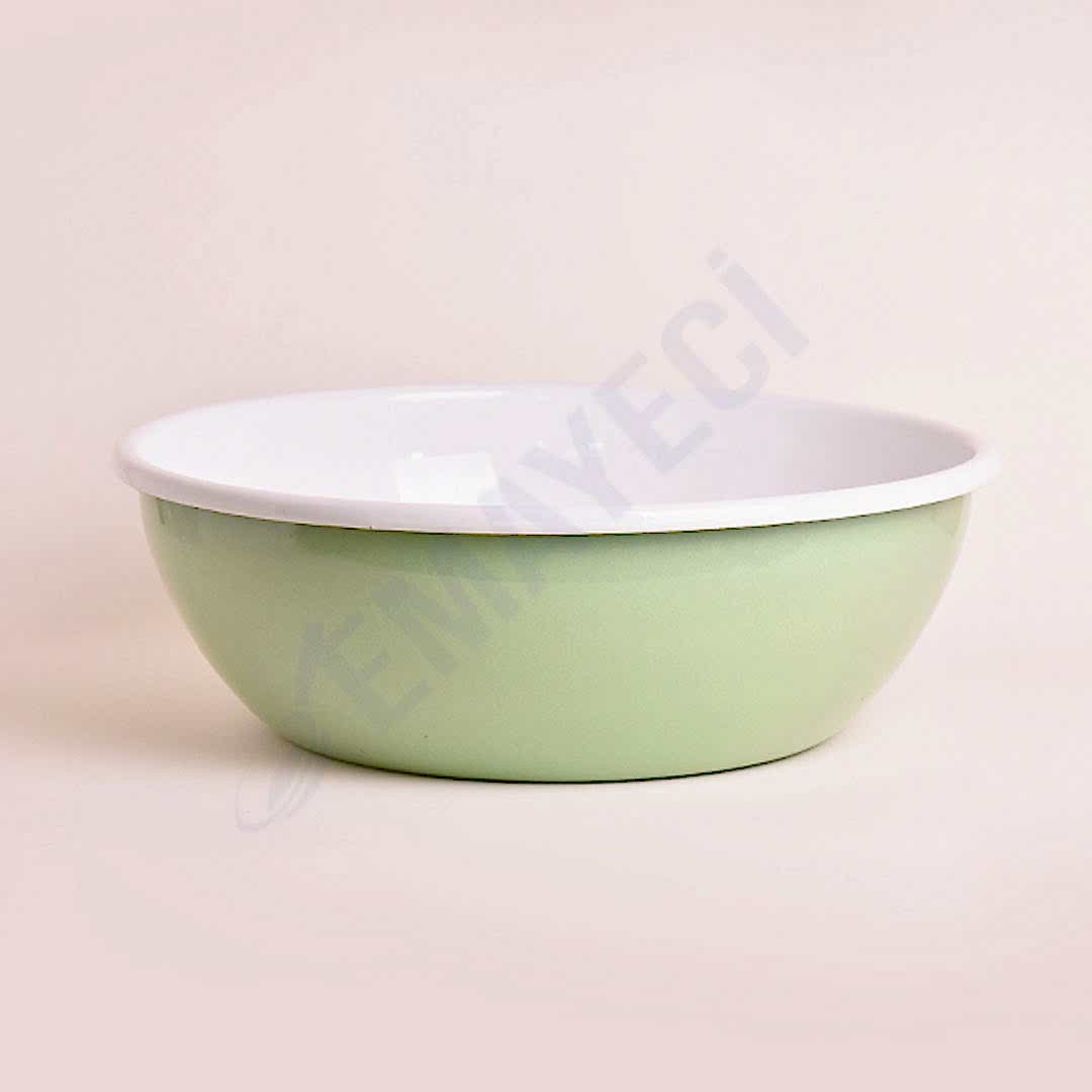 Emaye Kase 32 cm Yeşil