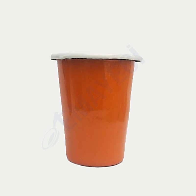 Emaye Konik Bardak Küçük Turuncu