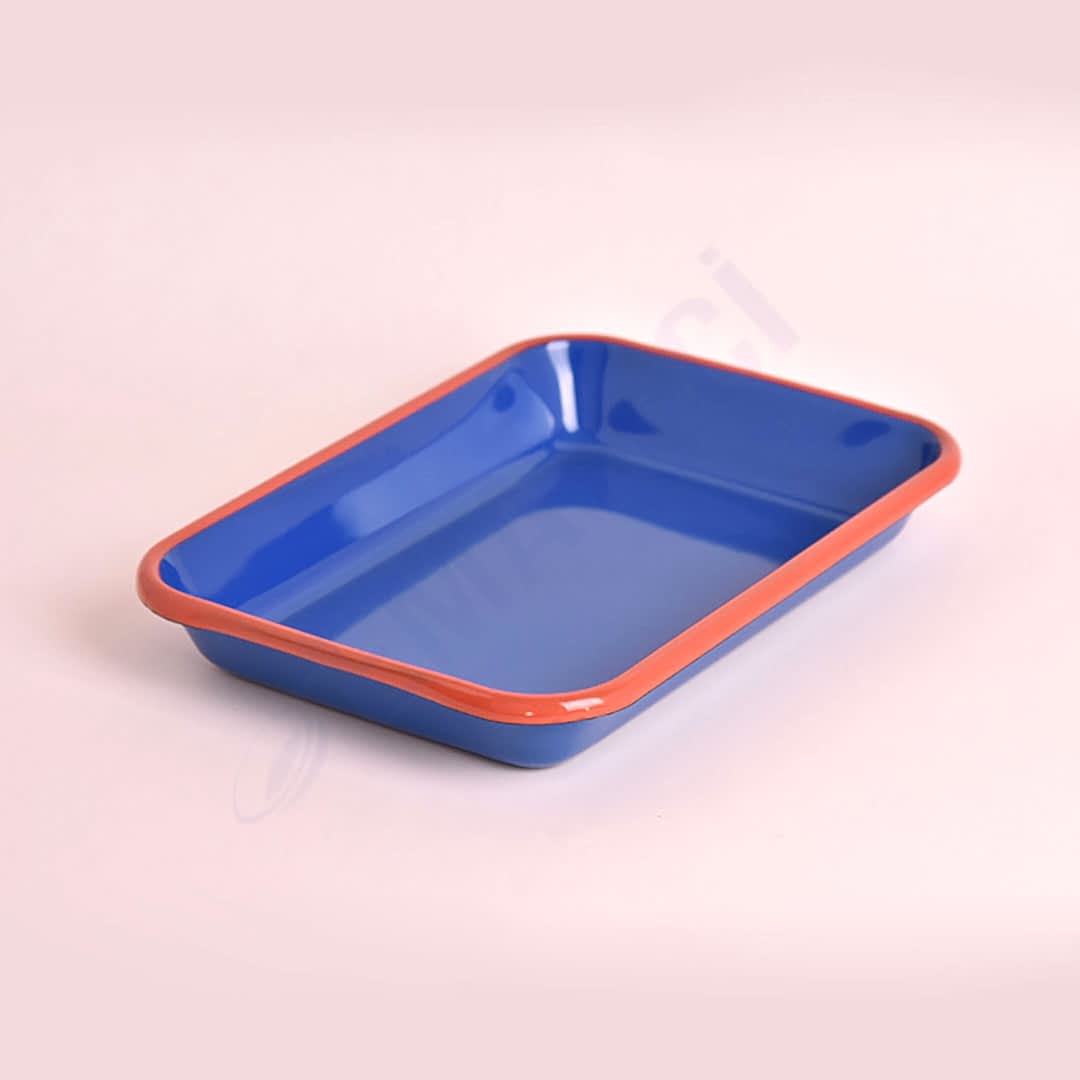 Emaye Meze Tabağı 26 x 18 cm Koyu Mavi