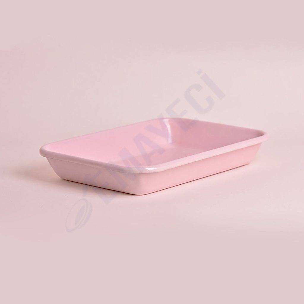 Emaye Meze Tabağı 26 x 18 cm Pembe2