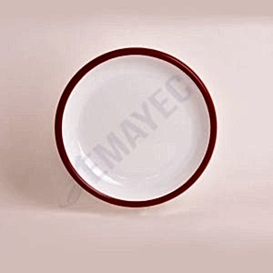 Emaye Servis Tabağı 20 cm Beyaz Kırmızı