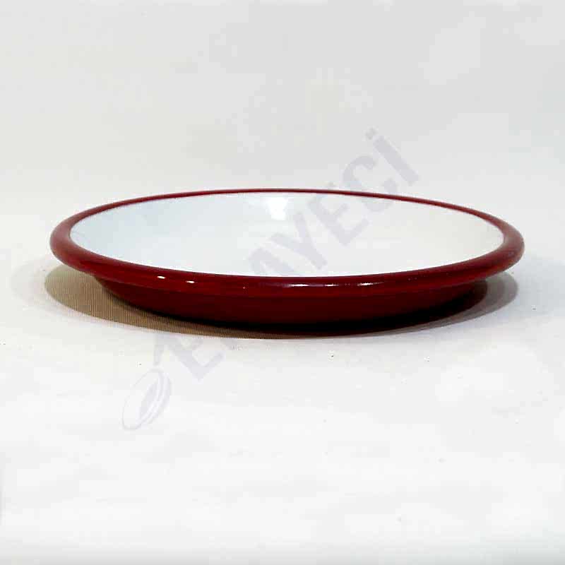 Emaye Servis Tabağı 20 cm Kırmızı