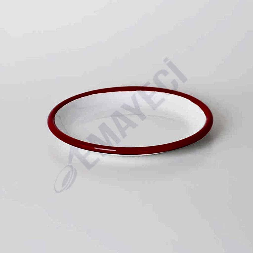 Emaye Tabak 12 cm Kırmızı