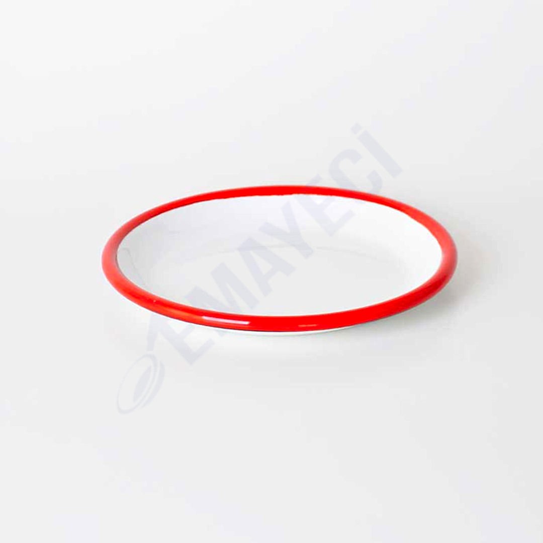 Emaye Tabak 12 cm Kırmızı