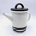 Emaye Silindir Demlik 850 ml Beyaz