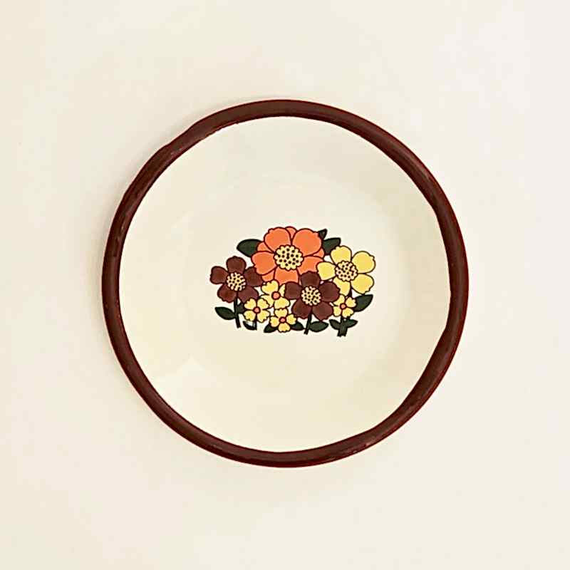Emaye Tabak 12 cm Çiçekli