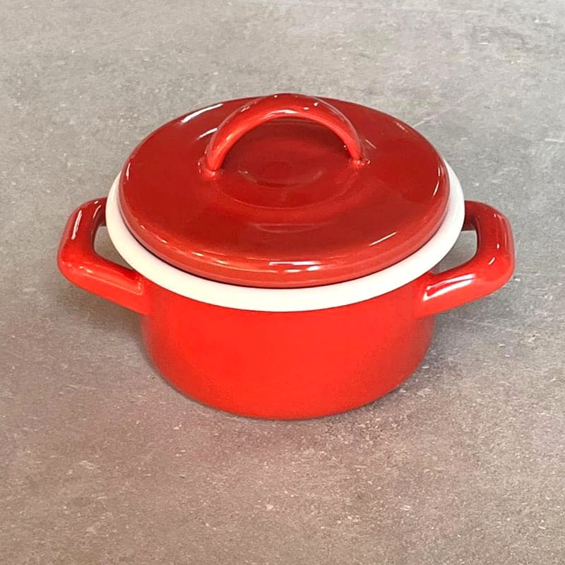 Emaye Mini Tencere Kirmizi 12 cm