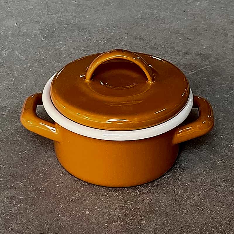 Emaye Mini Tencere Oksit Sarı 12 cm